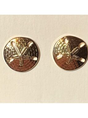 Avon Sand Dollar stud earrings with stainless steel posts. New. Box included!